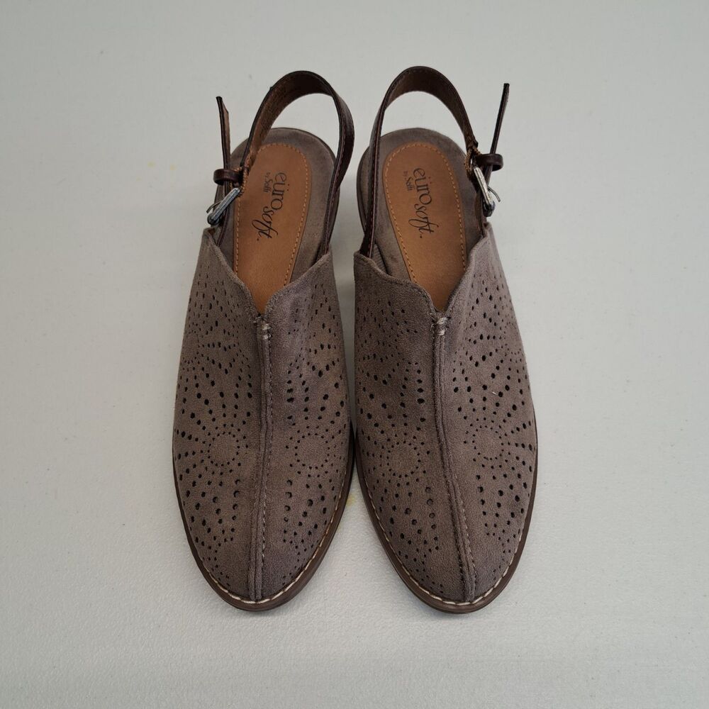 EUROSOFT Sofft Sling Booties 8M Laser Cut Tulip Suede Starburst